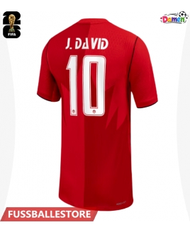 Günstige Kanada Jonathan David #10 Heimtrikot Damen WM 2026 Kurzarm